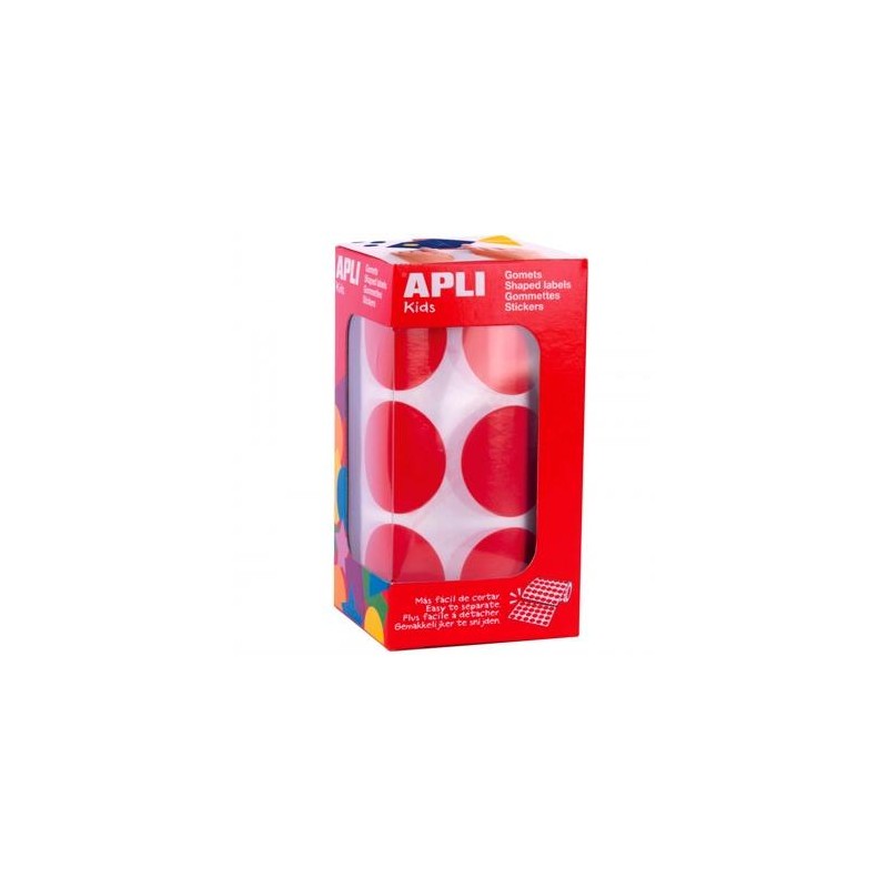 APLI GOMETS REDONDOS 33MM ROLLO ROJO -ROLLO 708 UNIDADES-