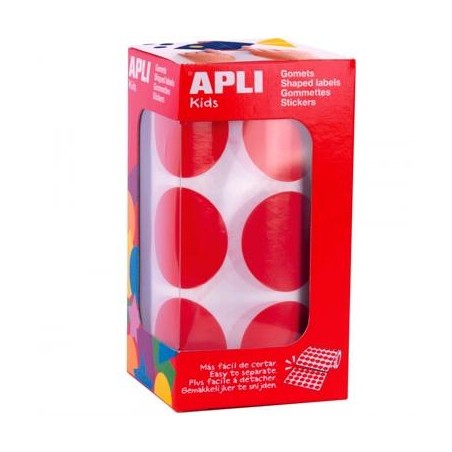 APLI GOMETS REDONDOS 33MM ROLLO ROJO -ROLLO 708 UNIDADES-