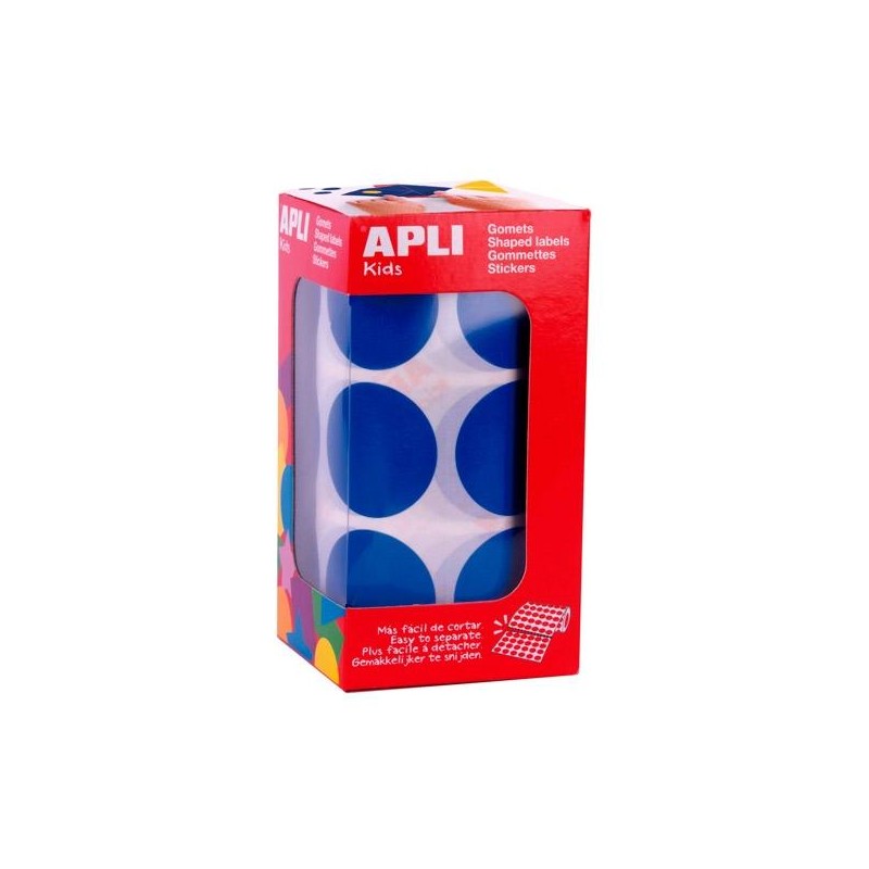 APLI GOMETS REDONDOS 33MM ROLLO AZUL -ROLLO 708 UNIDADES-