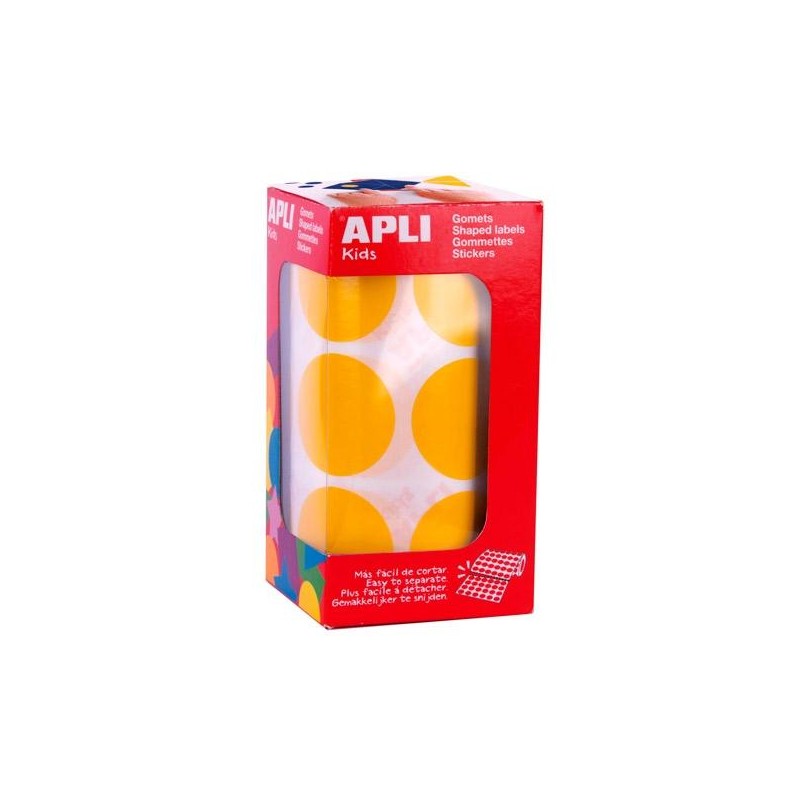 APLI GOMETS REDONDOS 33MM ROLLO AMARILLO -ROLLO 708 UNIDADES-