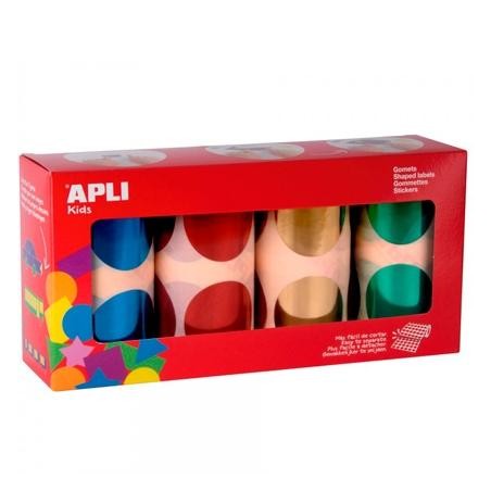 APLI GOMETS XXL PACK 4 ROLLOS REDONDOS Y COLORES SURTIDOS METALIZADOS -5664 UNIDADES-