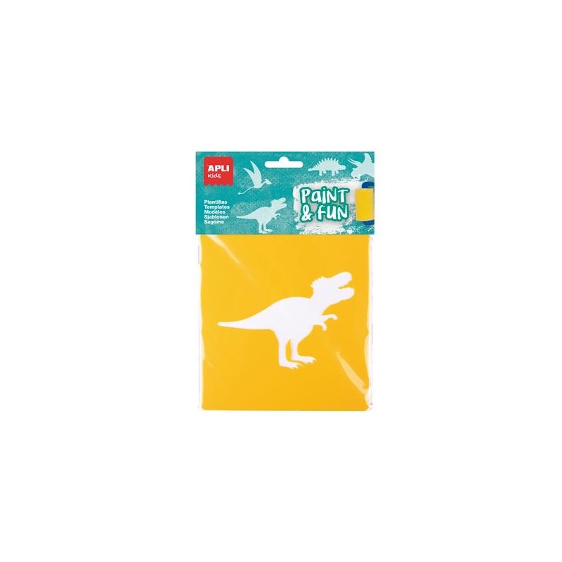 APLI PLANTILLAS DE FORMAS DINOSAURIOS PAINT & FUN PP FLEXIBLE BOLSA DE 6 SURTIDOS