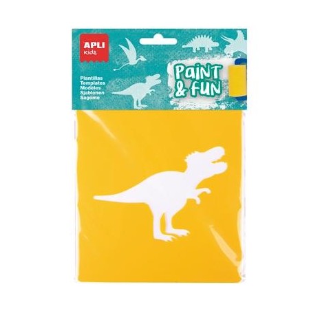 APLI PLANTILLAS DE FORMAS DINOSAURIOS PAINT & FUN PP FLEXIBLE BOLSA DE 6 SURTIDOS