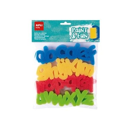 APLI SELLOS PAINT&FUN ESPONJA ABC BOLSA DE 26 C/SURTIDOS