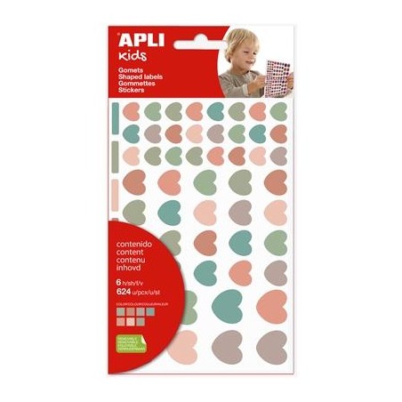 APLI GOMETS CORAZONES NORDIK REMOVIBLES 624U 6 HOJAS C/SURTIDOS