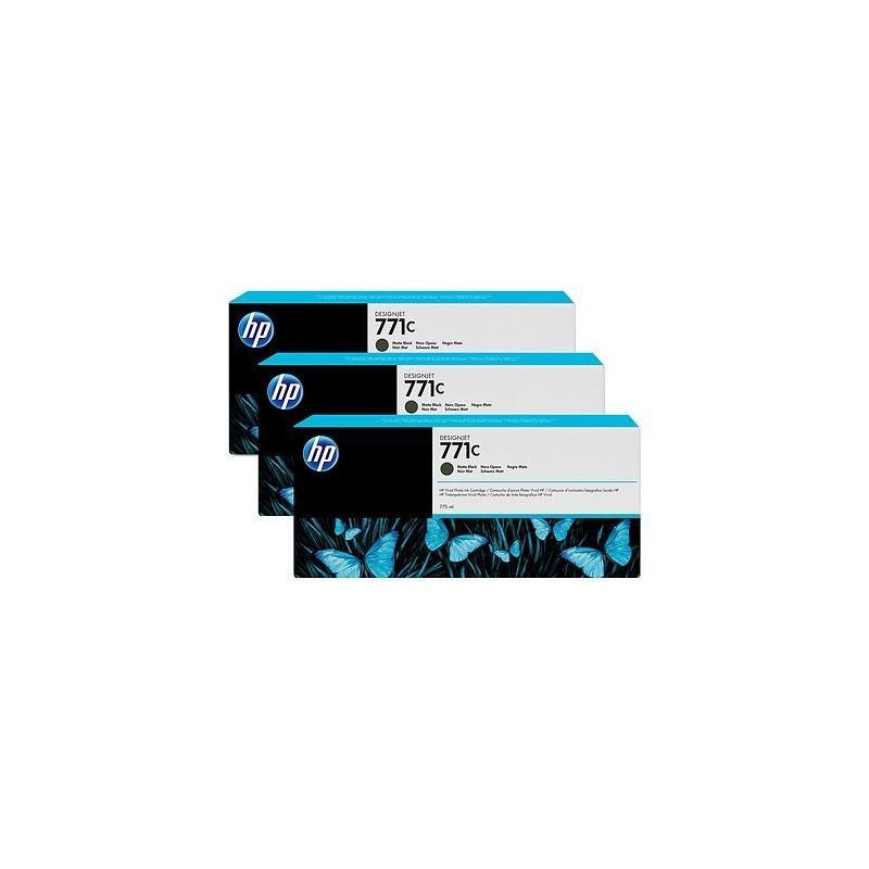 HP CARTUCHO GF PARA Z6200 MBK 771C, COLOR NEGRO MATE, PACK 3 UDS