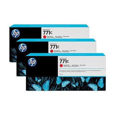 HP CARTUCHO GF PARA Z6200 CRD 771C, COLOR ROJO CROMÁTICO, PACK 3 UDS.