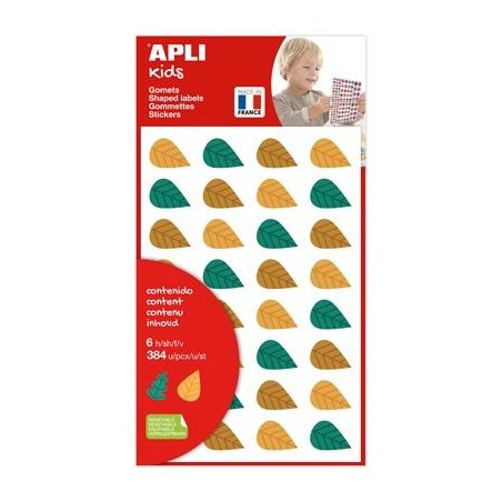 APLI GOMETS HOJAS DE ÁRBOLES REMOVIBLES 384U 6 HOJAS C/SURTIDOS