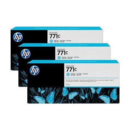 HP CARTUCHO GF PARA Z6200 CRD 771C, COLOR CIAN CLARO, PACK 3 UDS