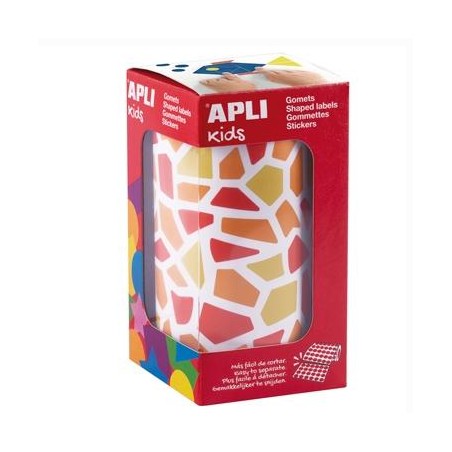 APLI GOMETS MOSAICOS REMOVIBLES 2460U 30 HOJAS TONOS ROJOS SURTIDOS