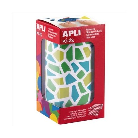 APLI GOMETS MOSAICOS REMOVIBLES 2460U 30 HOJAS TONOS AZULES SURTIDOS