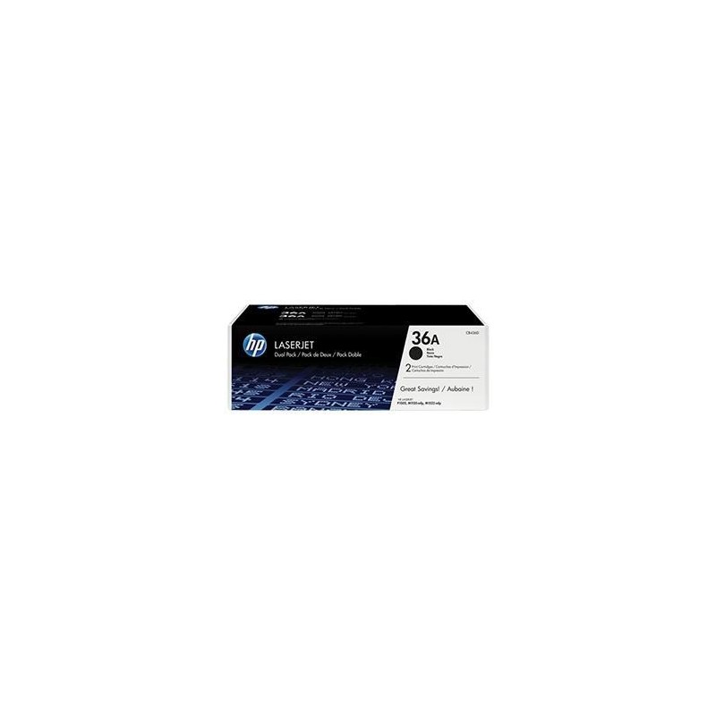 HP TONER NEGRO LASERJET P1505 1505N/M1522N/M1522NF/M1120 1120N Nº 36A (PACK-2)