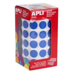 APLI GOMETS REDONDOS 15MM ROLLO AZUL -ROLLO 2832 UNIDADES-