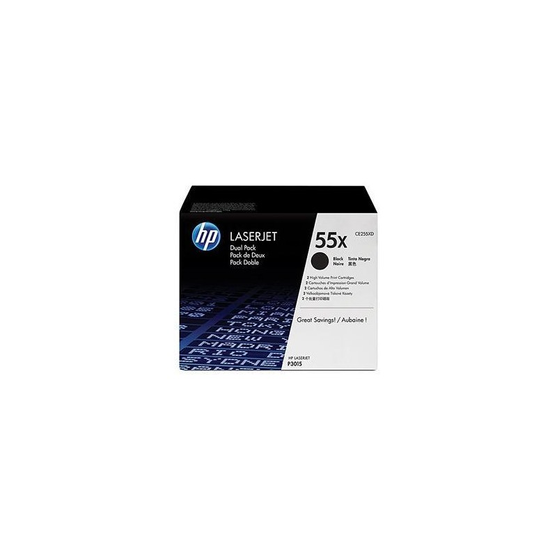 HP TONER NEGRO LASERJET P3011/P3015 - 55X (PACK 2)