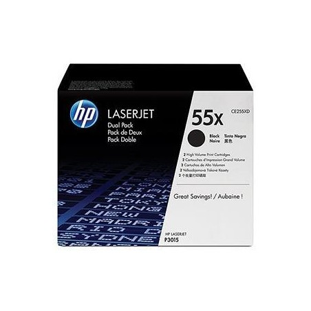 HP TONER NEGRO LASERJET P3011/P3015 - 55X (PACK 2)