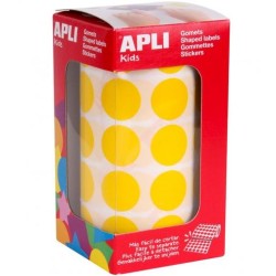 APLI GOMETS AUTOADHESIVOS REDONDOS 20 MM ROLLO AMARILLO