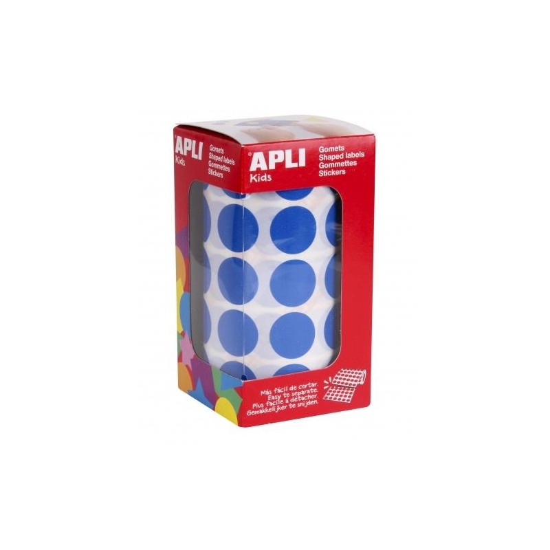 APLI GOMETS REDONDOS 20MM ROLLO AZUL