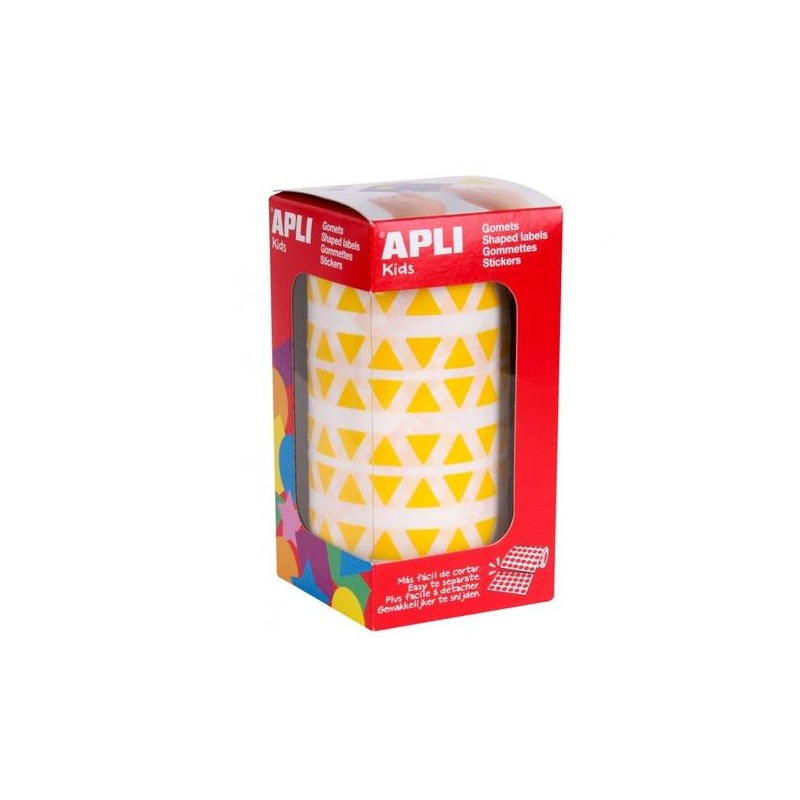 APLI GOMETS TRIANGULARES 10,5MM ROLLO AMARILLO -ROLLO 6136 UNIDADES-