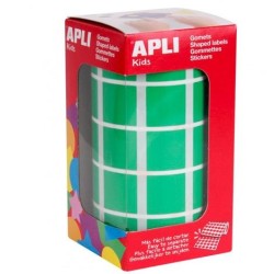 APLI GOMETS CUADRADOS 20MM ROLLO VERDE -ROLLO 1770 UNIDADES-