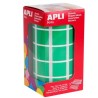 APLI GOMETS CUADRADOS 20MM ROLLO VERDE -ROLLO 1770 UNIDADES-
