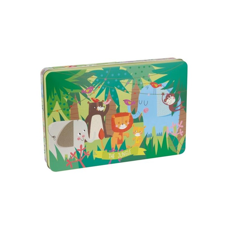 APLI PUZZLE TEMÁTICA LA JUNGLA 24 PIEZAS CAJA METÁLICA +3 AÑOS