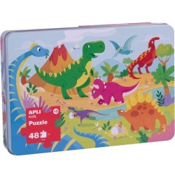 APLI PUZZLE TEMÁTICA DINOSAURIOS 24 PIEZAS CAJA METÁLICA +3 AÑOS