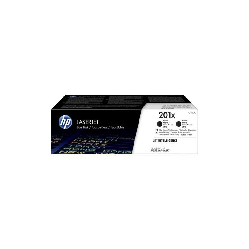 HP TONER NEGRO LASERJET PRO M252, M277, 274, MFP /M377 (PACK2) - Nº 201X