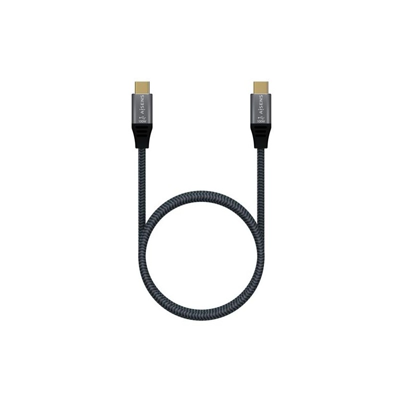 AISENS CABLE USB 3.2 5A 100W 8K@30HZ TIPO USB-C/M - USB-C/M GRIS 1,0 M