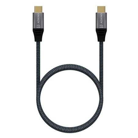 AISENS CABLE USB 3.2 5A 100W 8K@30HZ TIPO USB-C/M - USB-C/M GRIS 1,0 M