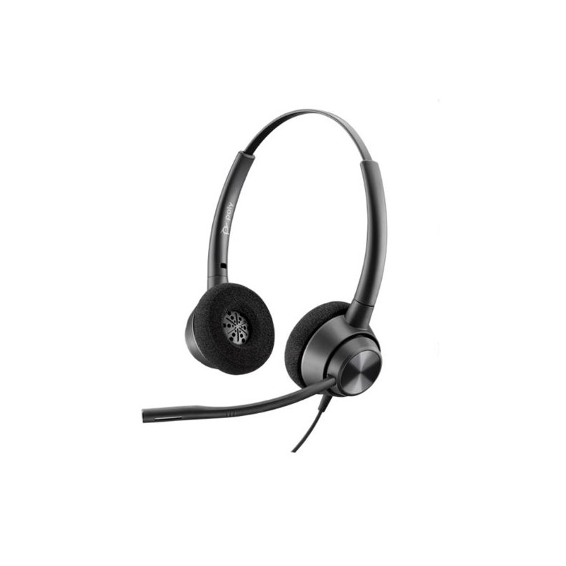 HP POLY AURICULARES DE DIADEMA BIAURAL C/ MICRÓFONO QD ENCOREPRO 320 NEGRO