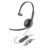 HP POLY AURICULARES BLACKWIRE C3210 DIADEMA MONOAURAL MICRÓFONO CONTROL DE VOLUMEN CABLE USB A/C