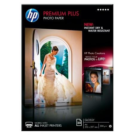 HP PAPEL INKJET FOTOGRÁFICO PREMIUM PLUS A4 300GR INKJET PAQUETE 20H BLANCO BRILLO