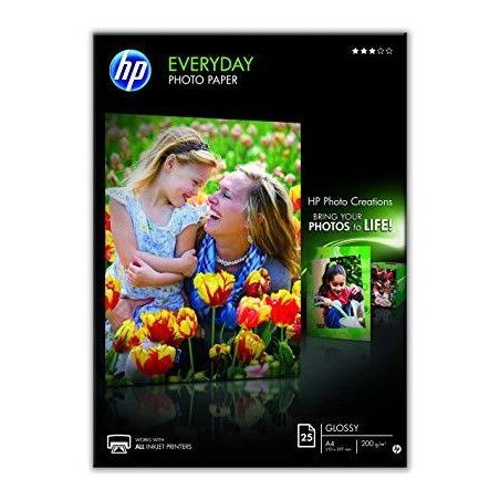 HP PAPEL EVERYDAY GLOSSY PHOTO PAPER /25 HOJAS /A4 /200 GRS. /25 HOJAS