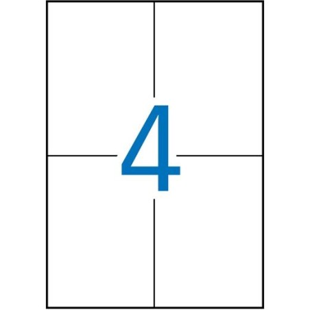 APLI ETIQUETAS ADHESIVAS 105X148MM LÁSER C/RECTOS 4 X 20H POLIÉSTER BLANCO