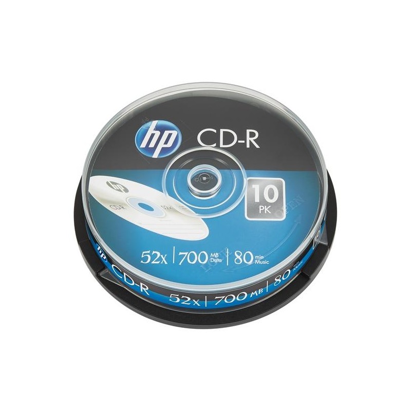 HP CD-R , 700MB, 52X, TARRINA DE 10 UNIDADES