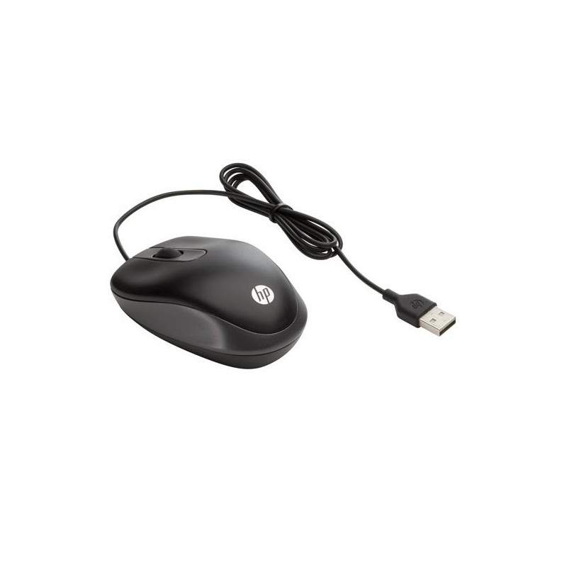HP RATÓN DE VIAJE CABLE USB 1000PPP AMBIDIESTRO NEGRO