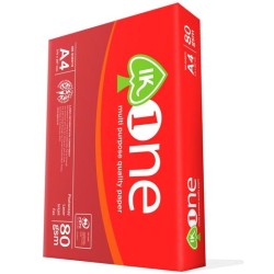 IK ONE PAPEL A4 80GR- ( 1 CAJA 5 PAQUETES) PAPEL A4 COPY *** MAS DE 7 CAJAS SE PALETIZA, SERVICIO PUERTA BAJO, NO SE DESPALETIZA