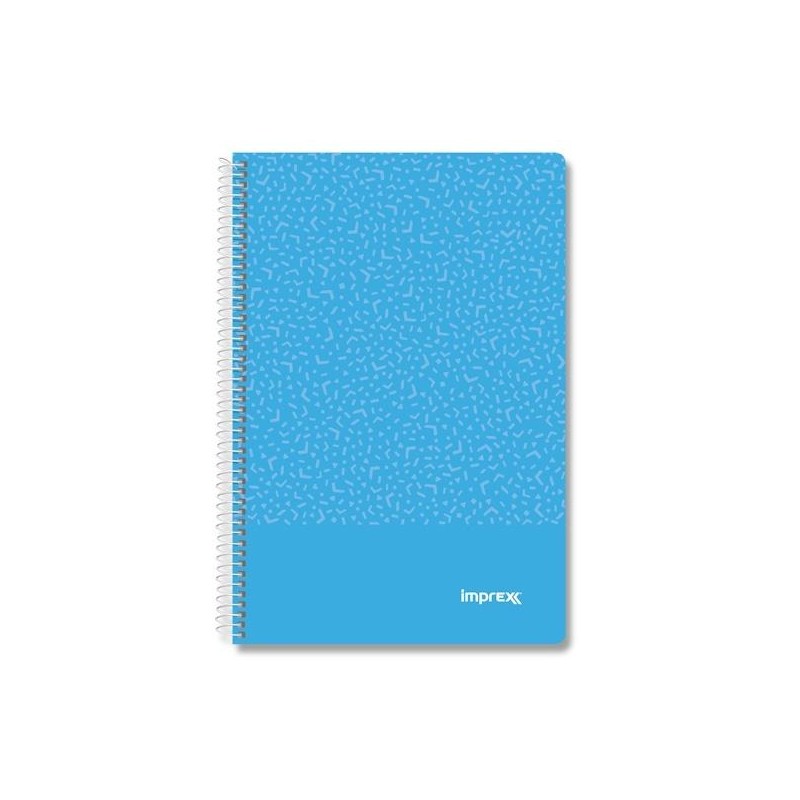 IMPREX CUADERNO ESPIRAL TAPA PP FOLIO 80H 90GR 4X4 AZUL