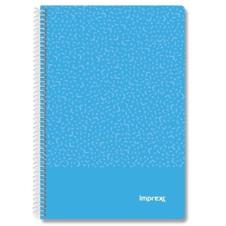 IMPREX CUADERNO ESPIRAL TAPA PP FOLIO 80H 90GR 4X4 AZUL