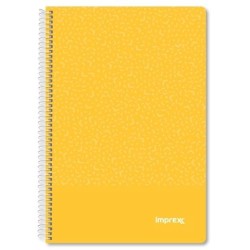 IMPREX CUADERNO ESPIRAL TAPA PP FOLIO 80H 90GR 4X4 AMARILLO