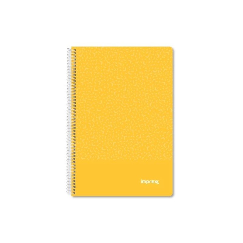 IMPREX CUADERNO ESPIRAL TAPA PP FOLIO 80H 90GR 4X4 AMARILLO