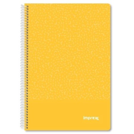 IMPREX CUADERNO ESPIRAL TAPA PP FOLIO 80H 90GR 4X4 AMARILLO