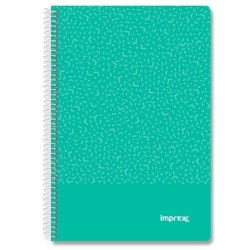 IMPREX CUADERNO ESPIRAL TAPA PP FOLIO 80H 90GR 4X4 VERDE