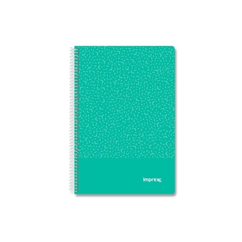 IMPREX CUADERNO ESPIRAL TAPA PP FOLIO 80H 90GR 4X4 VERDE