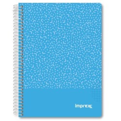 IMPREX CUADERNO ESPIRAL TAPA PP A5 80H 90GR 4X4 AZUL