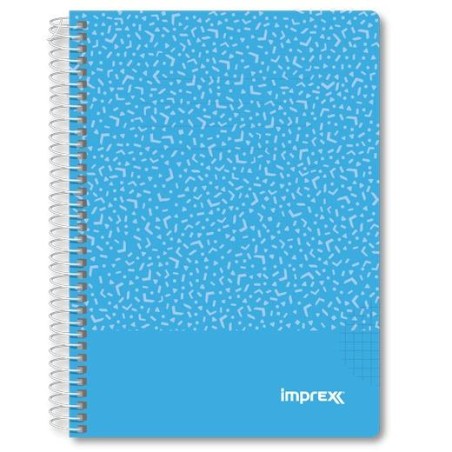 IMPREX CUADERNO ESPIRAL TAPA PP A5 80H 90GR 4X4 AZUL