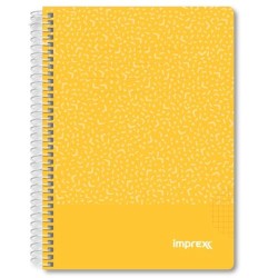 IMPREX CUADERNO ESPIRAL TAPA PP A5 80H 90GR 4X4 AMARILLO