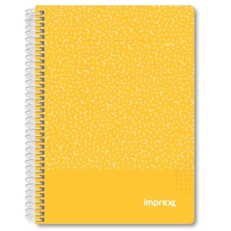 IMPREX CUADERNO ESPIRAL TAPA PP A5 80H 90GR 4X4 AMARILLO