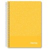 IMPREX CUADERNO ESPIRAL TAPA PP A5 80H 90GR 4X4 AMARILLO