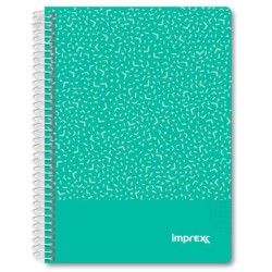 IMPREX CUADERNO ESPIRAL TAPA PP A5 80H 90GR 4X4 VERDE